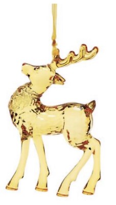 Facets Acrylic Reindeer Christmas Ornament Gold 5.6 H New Enesco ND6011564