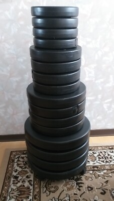 GORILLA SPORTS  16x Gewichtsscheiben 2,5/5/10/15 kg 30mm + Gewichtscheibenbaum