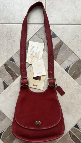 バッグ Vintage Coach Berkeley Drawstring brown Vintage Coach Berkeley Saddle Bag Purse Glovetanned Leather