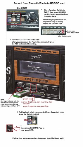 Supersonic SC3200WOOD Retro 4 Band Radio And Cassette Player
