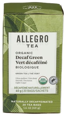 Allegro Tea Organic Decaf Green Tea Bags 20 ct