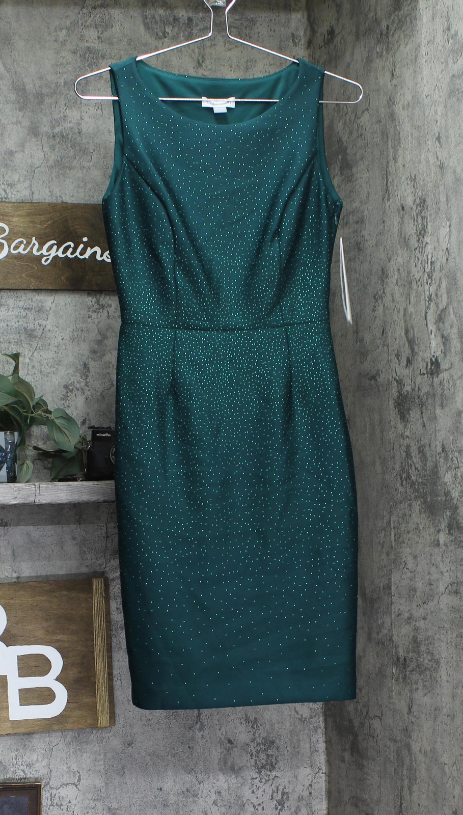 Calvin Klein Sleeveless Boat-Neck Embellished Scuba Sheath Dress Emerald  Green 2 | eBay