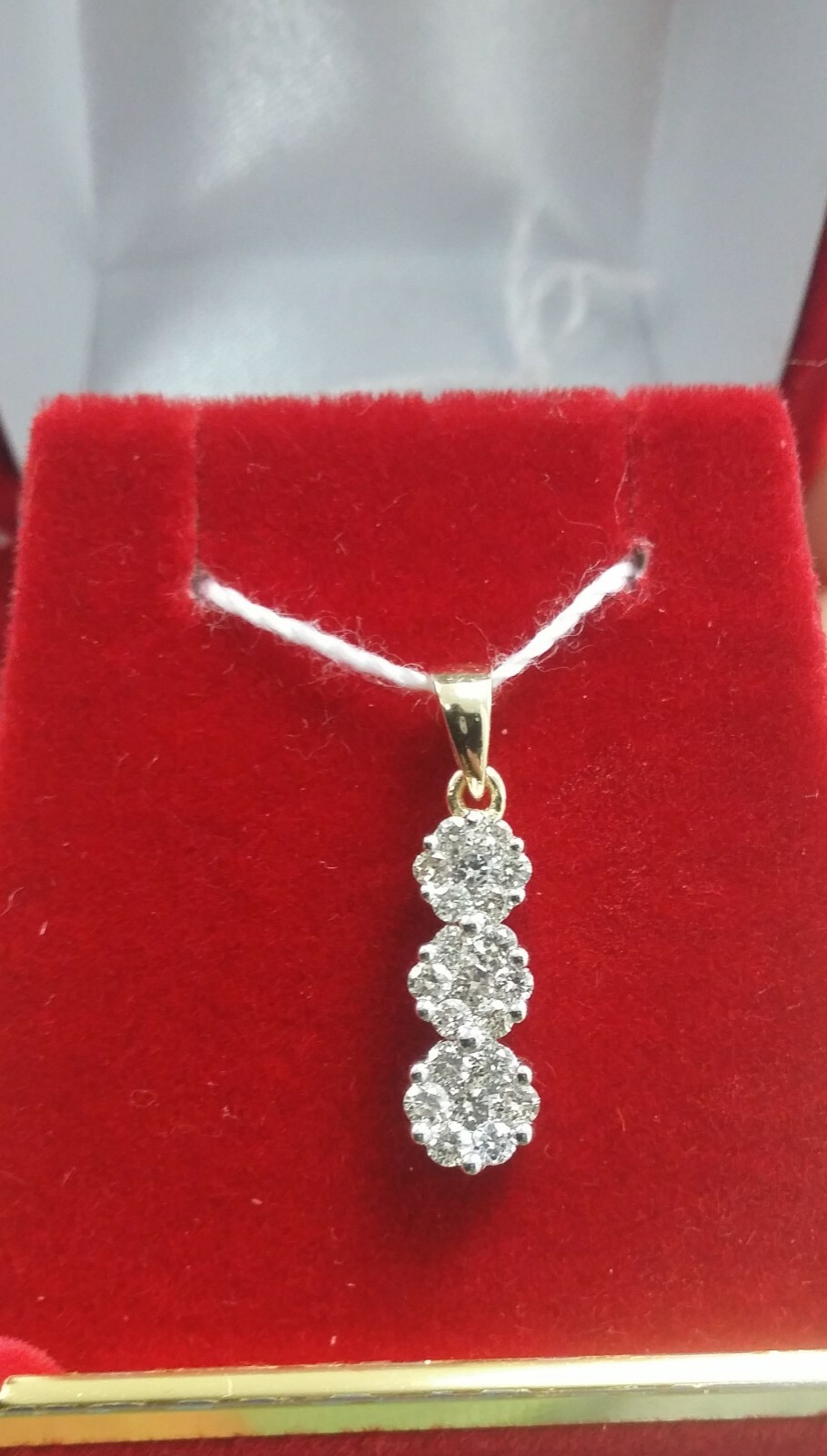 Pre-owned Handmade Deal 0.55 Ct 100% Natural Diamond Flower Cluster Journey Pendant 14k Gold 21mm In I