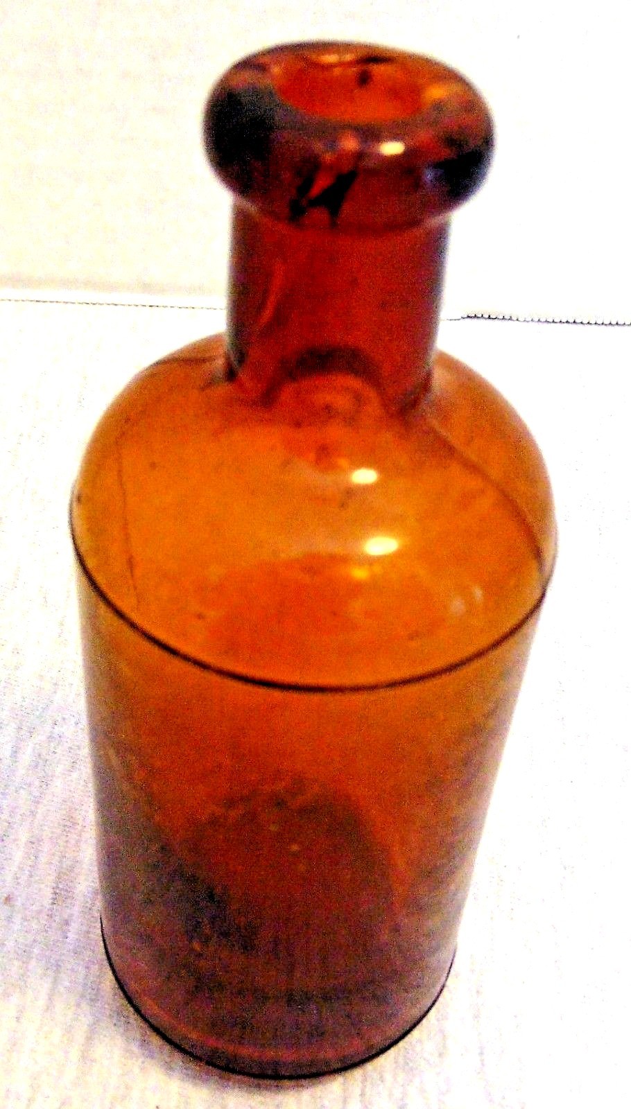 Vintage Bottle Brown Amber  Visible Air Bubbles in Glass 5