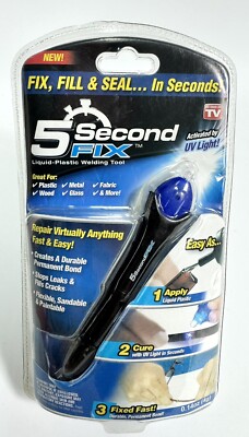 New Ontel 5 Second Fix Liquid Plastic Welding Tool UV Light Cures Liquid Plastic