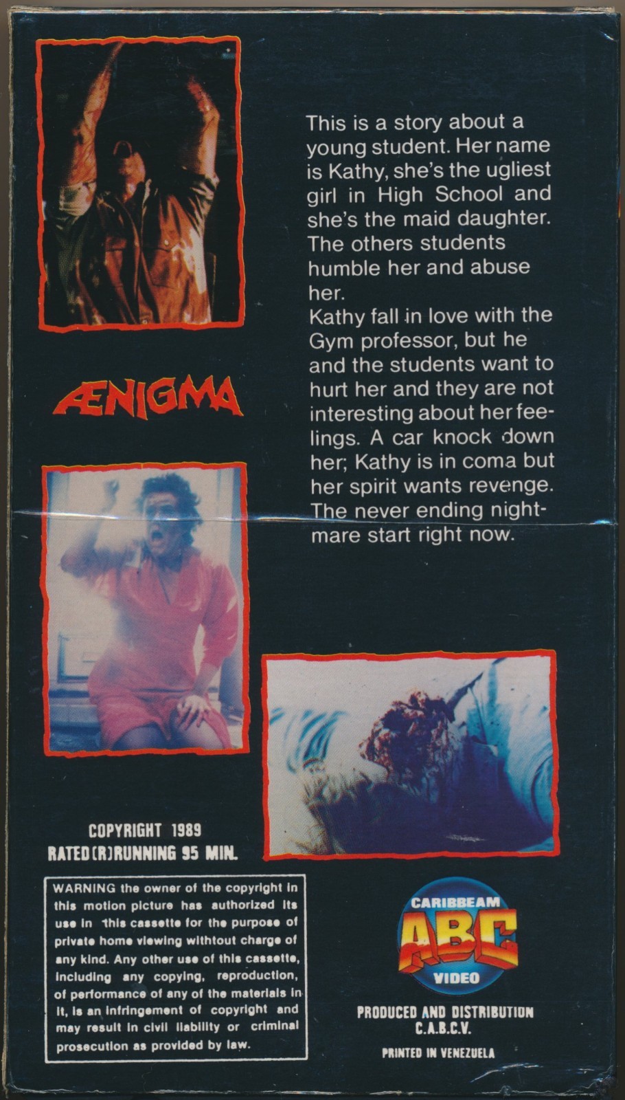 Aenigma Lucio Fulci Rare Venezuelan VHS on Caribbean ABC Video Label OOP