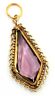 Vintage Gold Plated & Purple Glass Pendant Fashion Unisex Jewellery-1.JPG