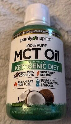 Purely Inspired MCT Oil Ketogenic 31 Servings 16oz Bottle Flavorless EXP 12/24