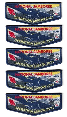 BSA OA OPERATION ARROW 2023 NATIONAL JAMBOREE LOT/SET OF 5 FLAPS