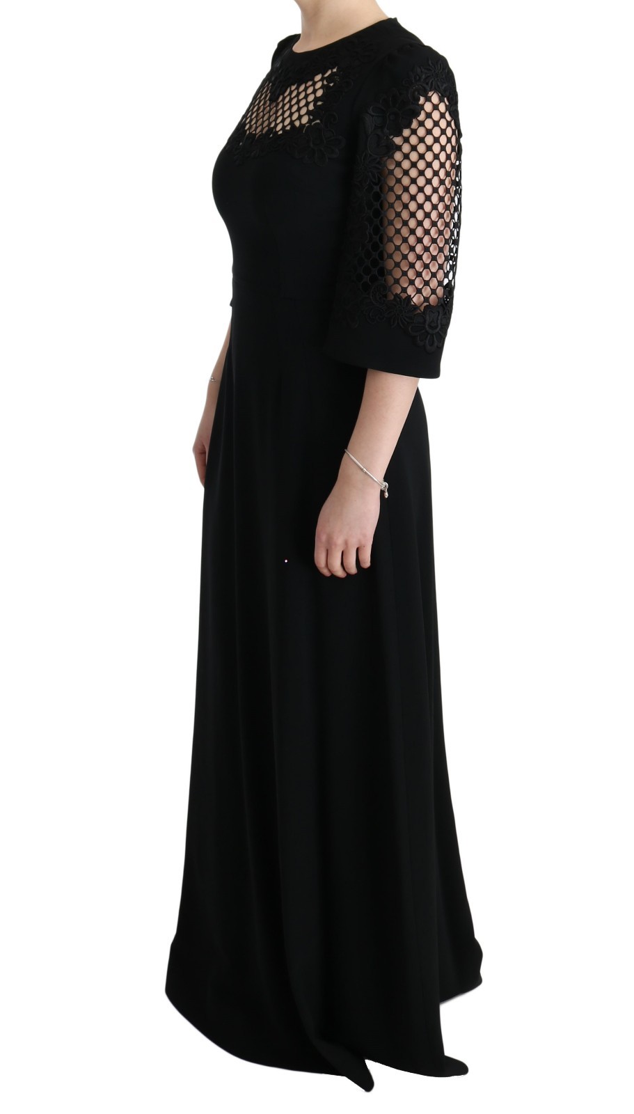 Pre-owned Dolce & Gabbana Dress Black Stretch Shift Long Maxi Gown S. It38 / Us4 Rrp $6000