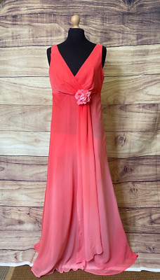BNWT Womens Dark Peach Ombre Dress Bridesmaid, Prom, Evening Debut UK14 RRP £120