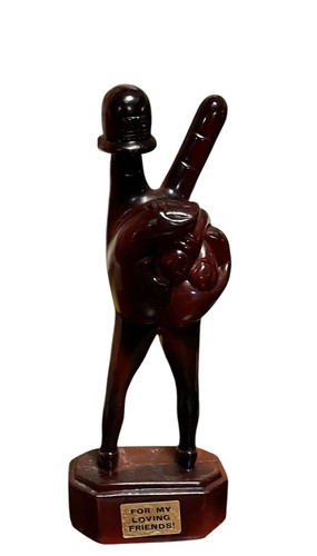 70's Wooden Peace Sign Figurine木彫りピースサイン Vintage Carved Wood Hand Peace Sign Fingers Hippy 70's
