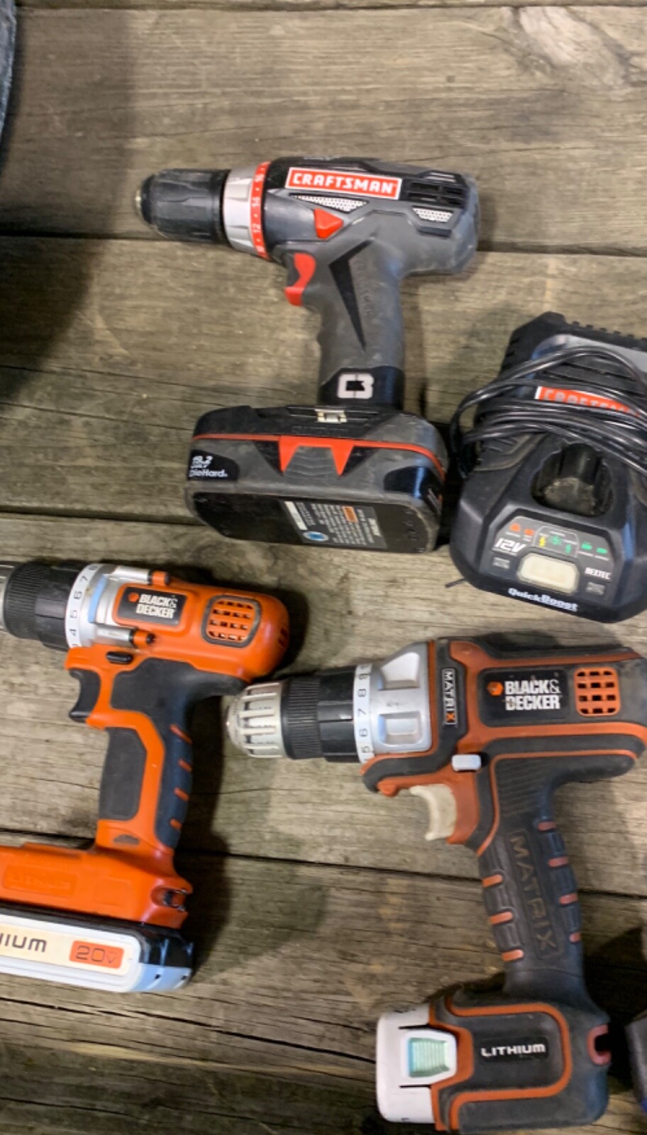 Bosch,Craftman assortment batteries, chargers, impact & drills assortment