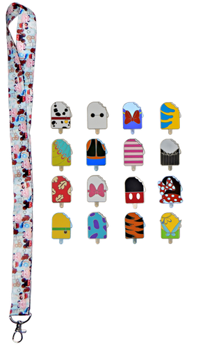 5 Random Popsicle Character Pins With Food Lanyard Disney Trading Pin Set   New