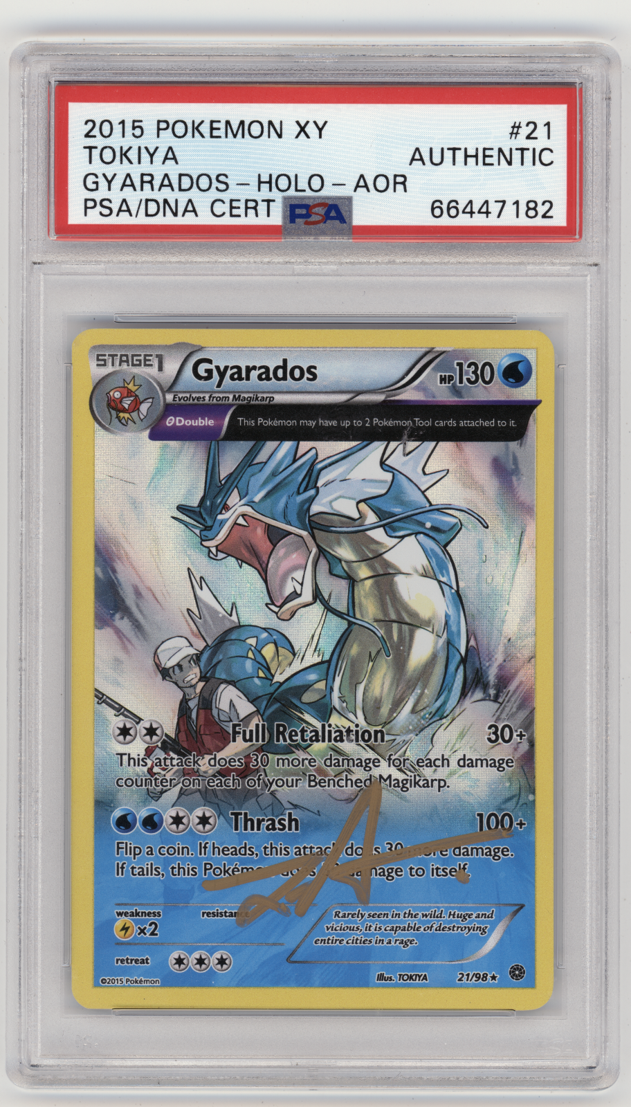 PSA Signed Tokiya Gyarados Ancient Origins 21/98 Holo Rare PSA Signed Tokiya Gyarados Ancient Origins 21/98 Holo Rare