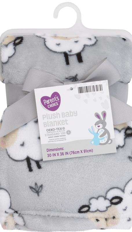 Parent'S Choice Plush Baby Blanket, Gray Sheep, 30X36 Inches