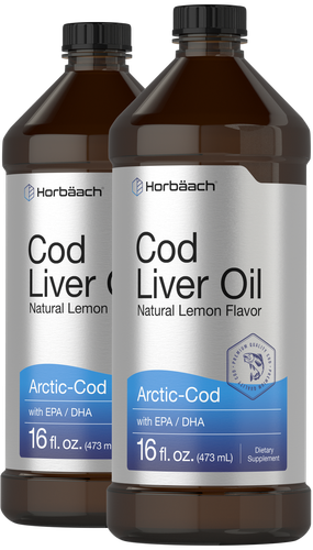 Масло печени арктической трески с EPA/DHA | 2 х 16 жидких унций | Лимонный вкус | от Хорбааха