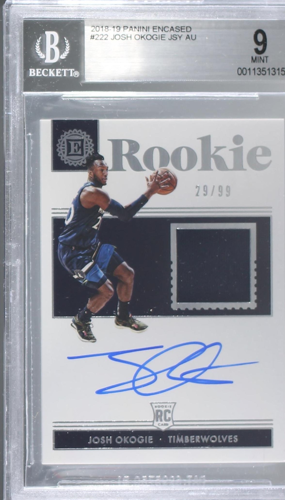 2018-19 Panini Encased - Josh Okogie #222