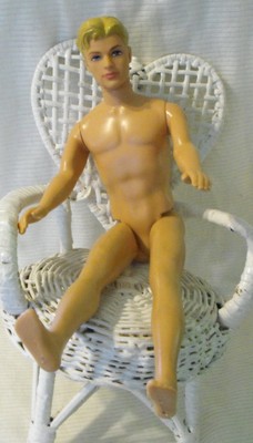 Mattel Barbie Ken Doll  Molded Blonde Hair Body 1966 & Head 2007 Blue Eyes 12