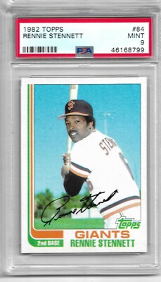 1982 Topps #84 Rennie Stennett Giants graded PSA 9 Mint