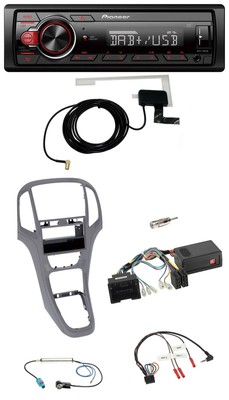 Pioneer 1DIN MP3 DAB USB Lenkrad Autoradio für Opel Astra J ab 2009 Titan grau