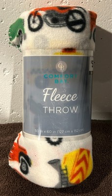 Soft Comfort Bay White Fleece Throw 50x60 New  - Trucks Motorcycles