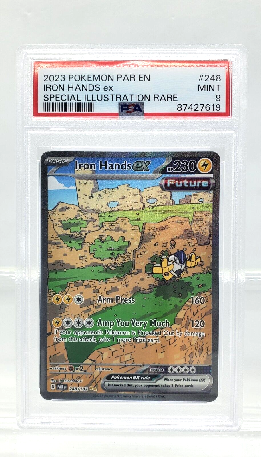 PSA 9 Mint - Pokemon TCG - Iron Hands ex - 248/198 - Paradox Rift