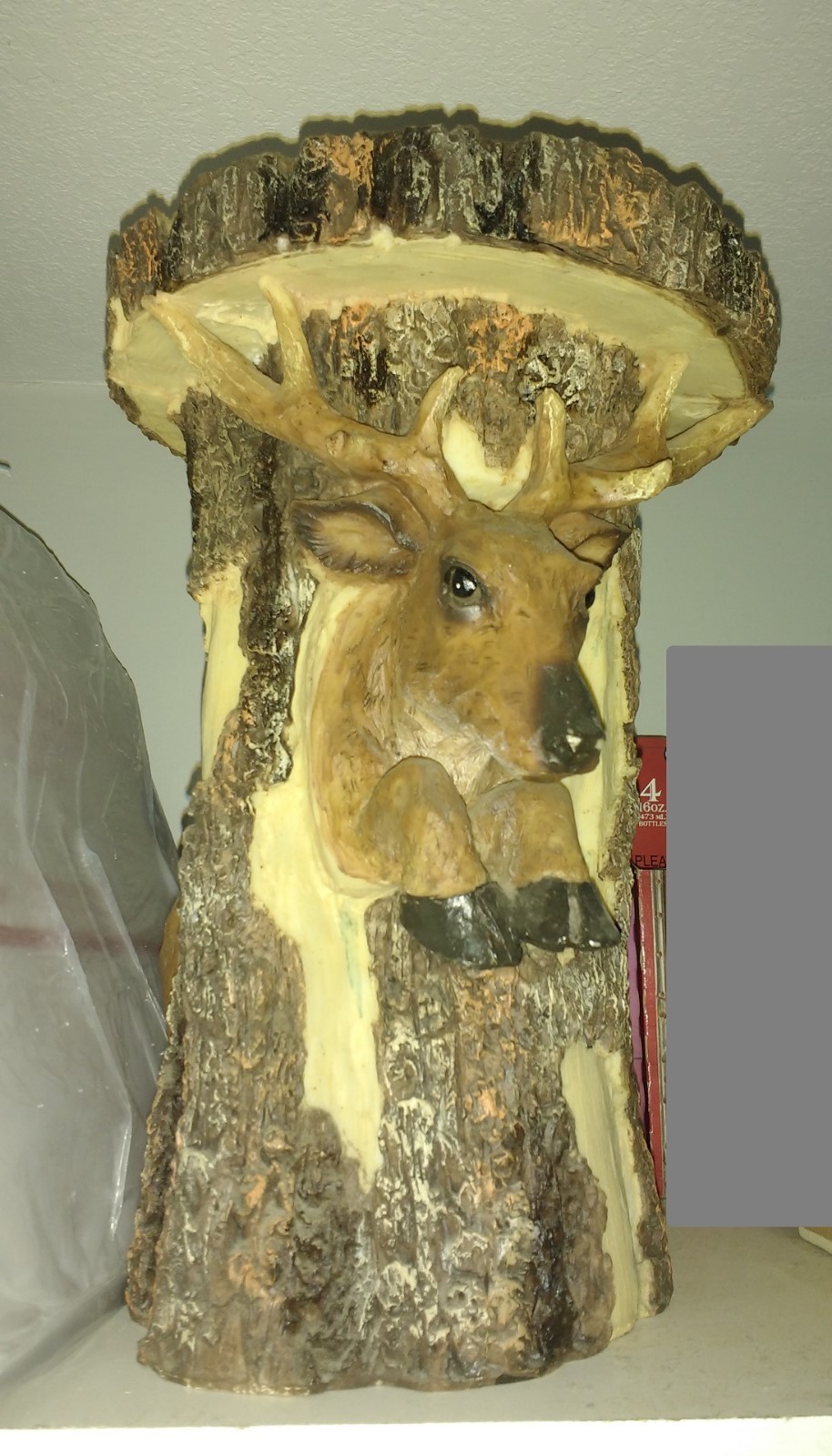 Novelty LTD Deer Stuck in Tree Stump Hunting Lodge Cabin Decor Man Cave Statue