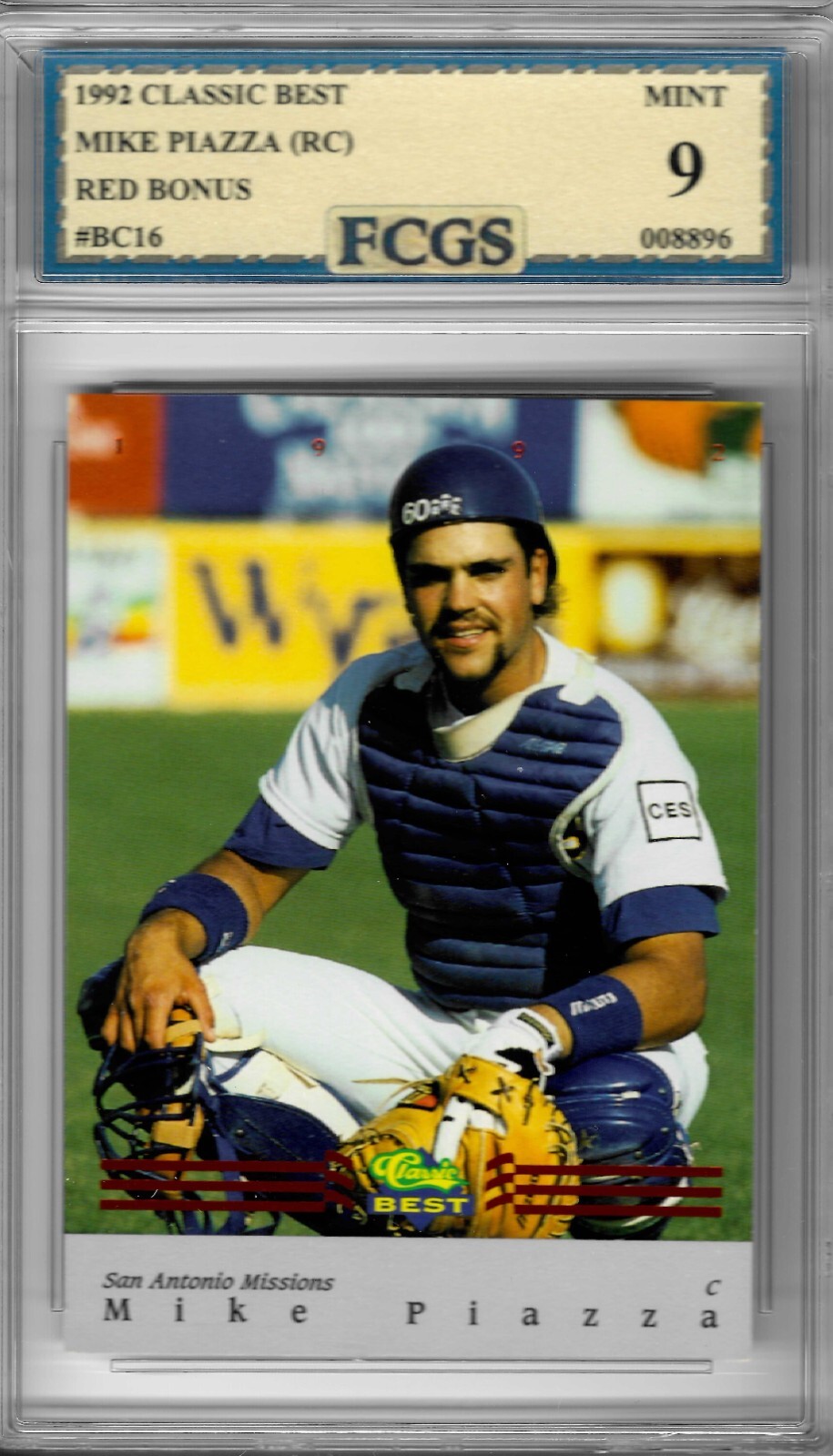 1992 Classic Best Mike Piazza RC #BC16 RED BONUS Graded FCGS