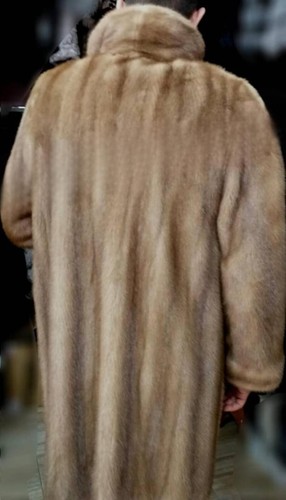 Pre-owned Handmade Man's Real Mink Fur 40" Long Coat All Sizes Upto 2xl In Brown