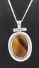 Tigers Eye & 925 Sterling Silver Pendant Fine Unisex Statement Jewellery.JPG