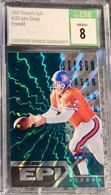 1997 Pinnacle Epix Card #E20 John Elway Emerald Graded CSG NFL Denver Broncos