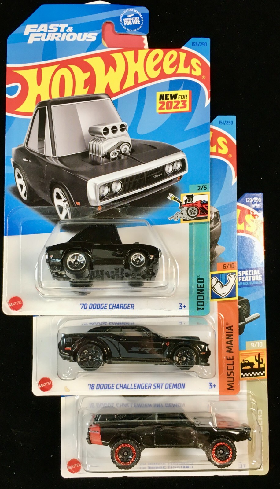 2023 Hot Wheels `18 Dodge Challenger SRT Demon & '70 Charger