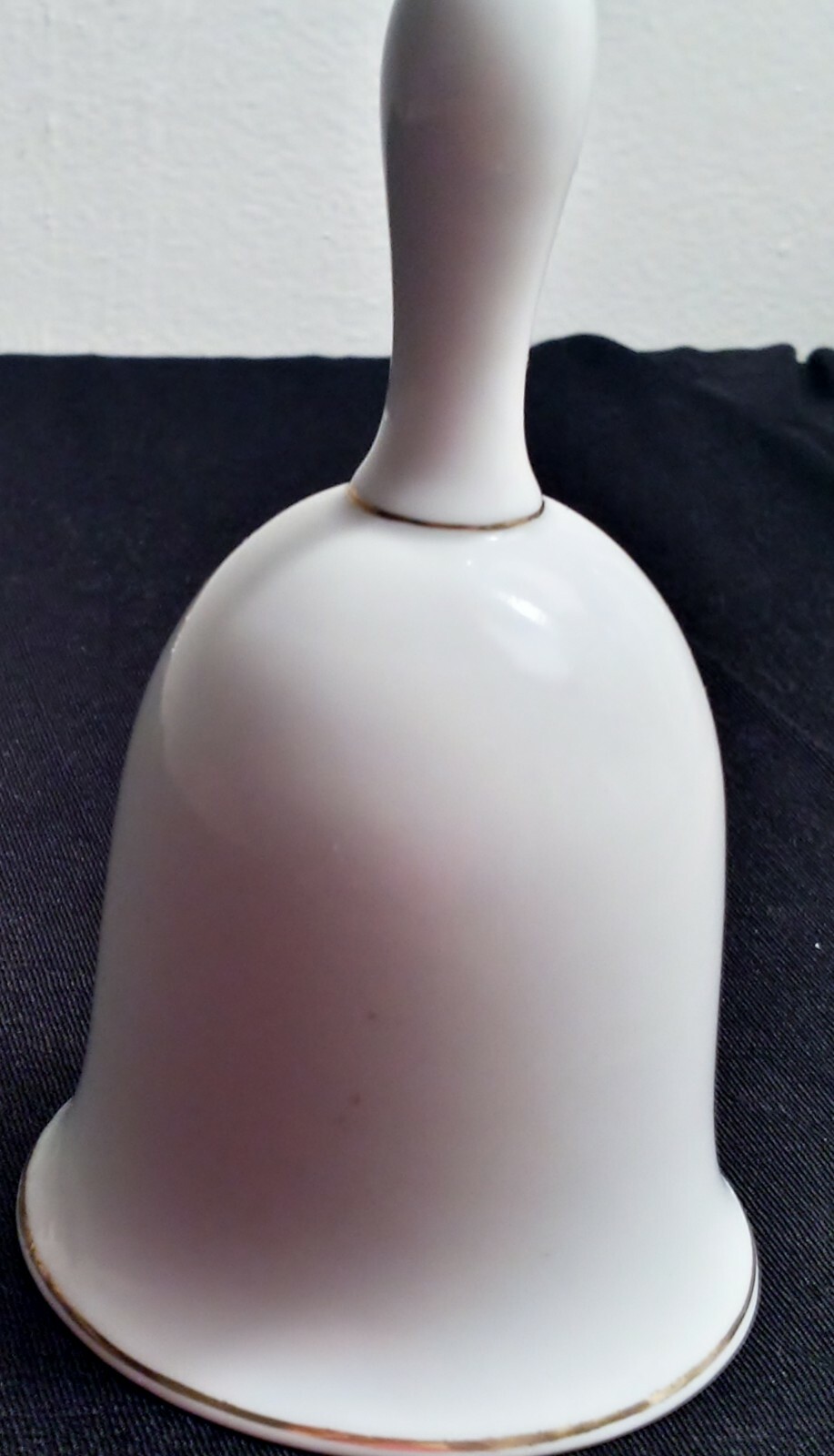 Vintage Otagiri Japan Bell * White with Gold Trim with a Raised Pink Rose