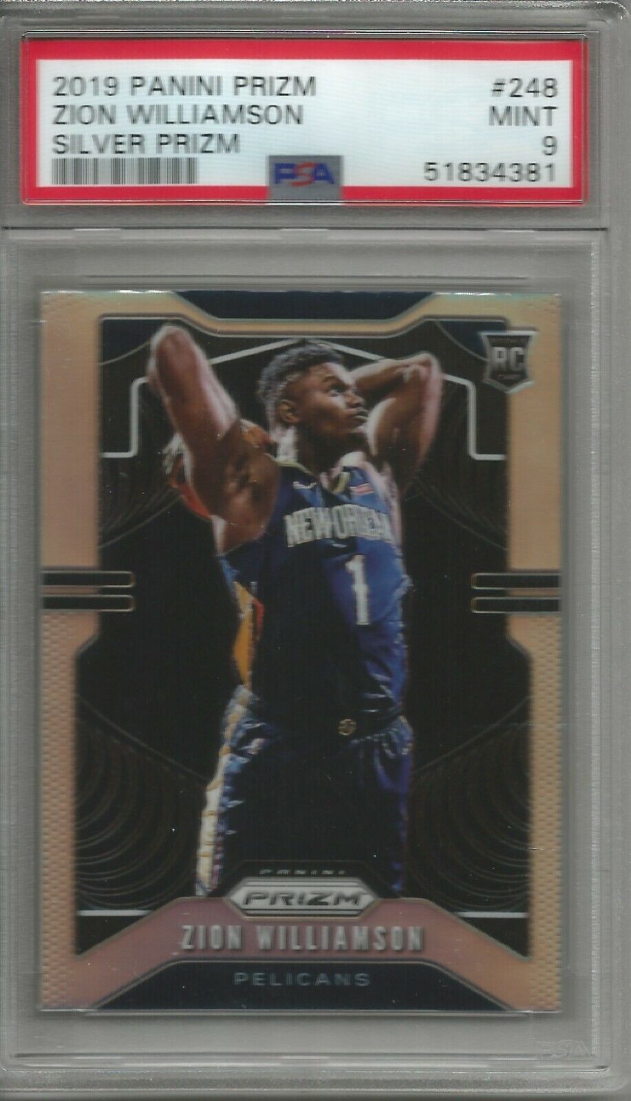 Zion Williamson 19/20 Panini Prizm Silver Prizm Rookie PSA 9 Zion Williamson 19/20 Panini Prizm Silver Prizm Rookie PSA 9