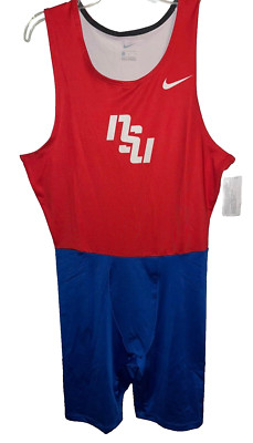 NIKE Jersey One Pc Wrestling Bodysuit Singlet Mens NSU Sz L NEW WITH TAG