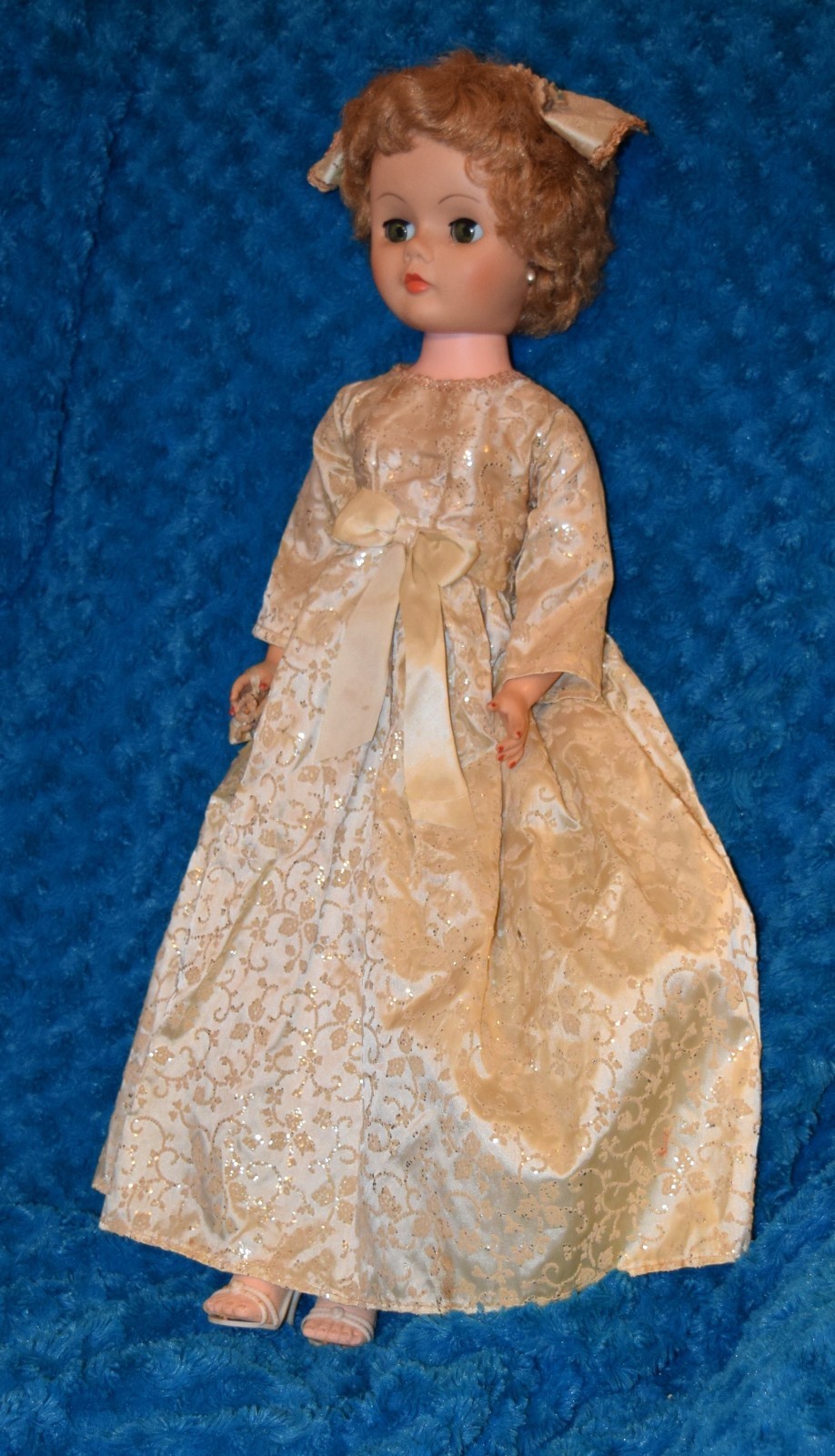 Grocery Store 24 Inch Doll Evening Gown wrist bouquet shoes hose head scarf