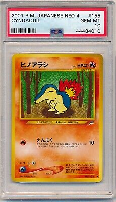 PSA 10 GEM MINT - Cyndaquil #155 2001 Neo 4 Pokemon Card Japanese (POP1)