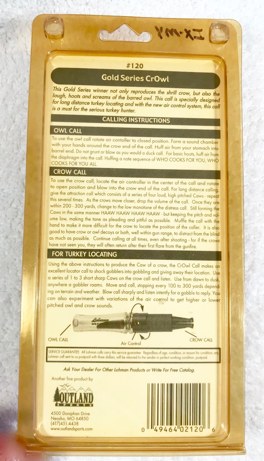 LOHMAN Gold Series Crowl Locator Call - Crow & Owl Combination Call - #120