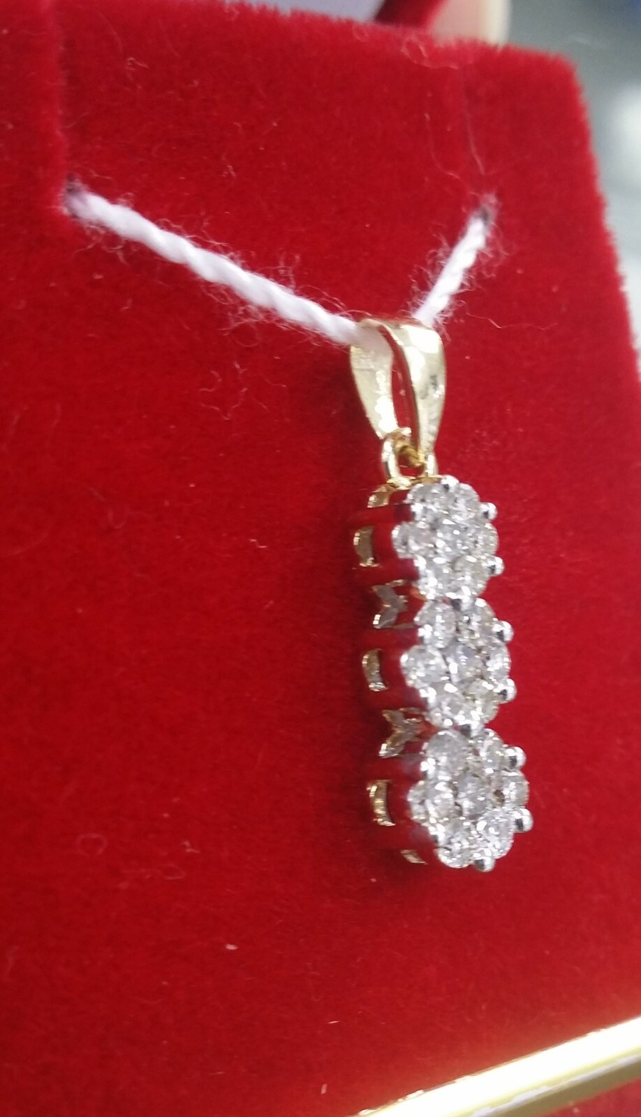 Pre-owned Handmade Deal 0.55 Ct 100% Natural Diamond Flower Cluster Journey Pendant 14k Gold 21mm In I