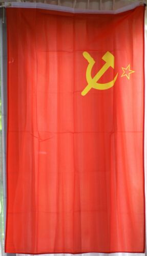 Soviet Russia communist hammer and sickle flag, 5 x 3 feet large size 