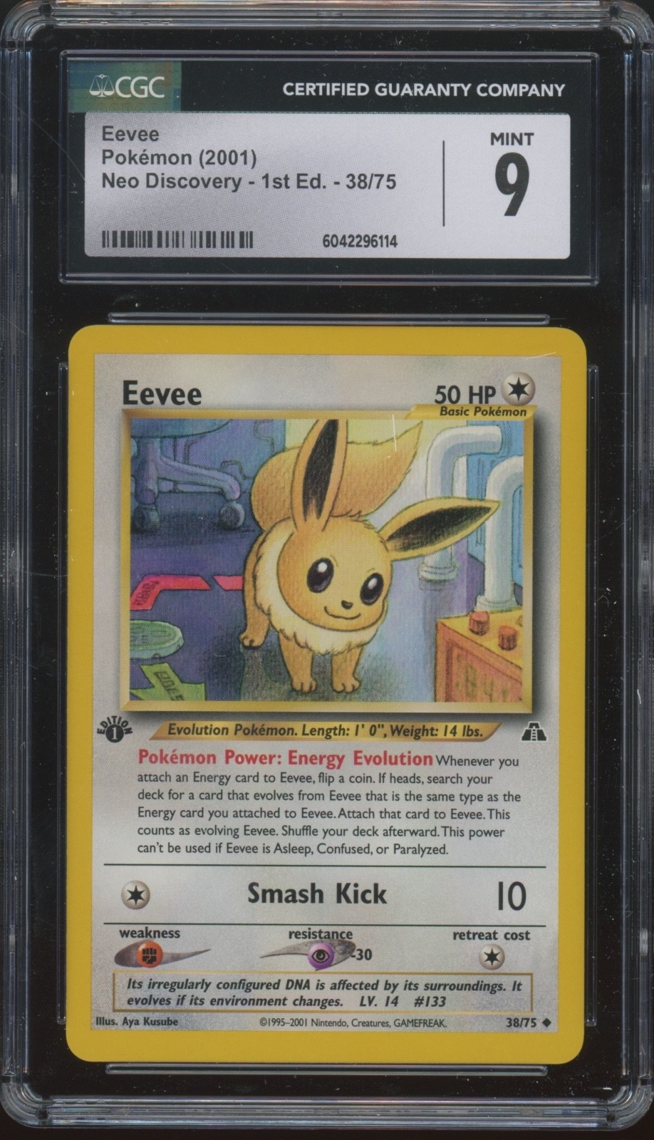 2001 Pokemon Neo Discovery 1st Edition #38 Eevee Mint CGC 9
