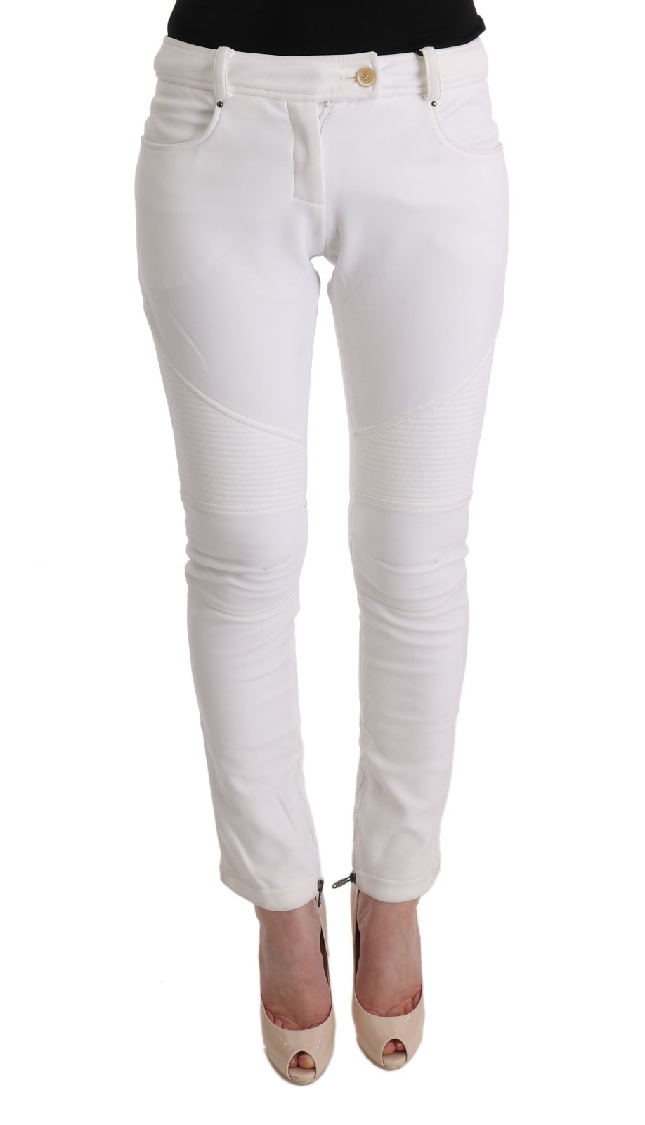 

ERMANNO SCERVINO Брюки Белого Хлопка Slim Fit Casual . IT40 / US6 /  Рекомендуемая розничная цена 450 долларов США, Белый