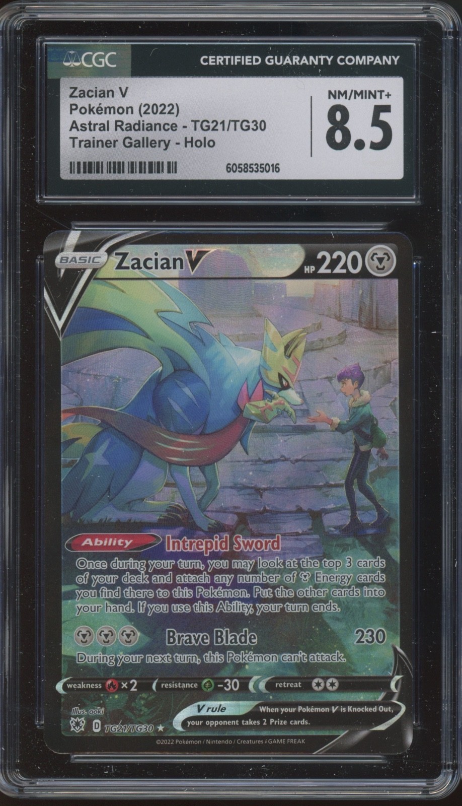 2022 Pokemon Astral Radiance Trainer Gallery Holo Dacian V CGC 8.5