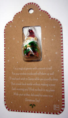 1.5'' metal clam shell box Make A Wish troll gnome write message insert in body
