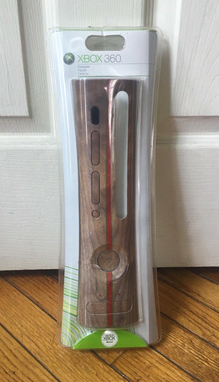 XBOX 360 FACE PLATE, WOOD COLOR/DESIGN, NEW