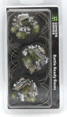 Gamers Grass GGB-WRL50 Winter Base Round Lip 50mm [x3] (Battle Ready Bases) NIB