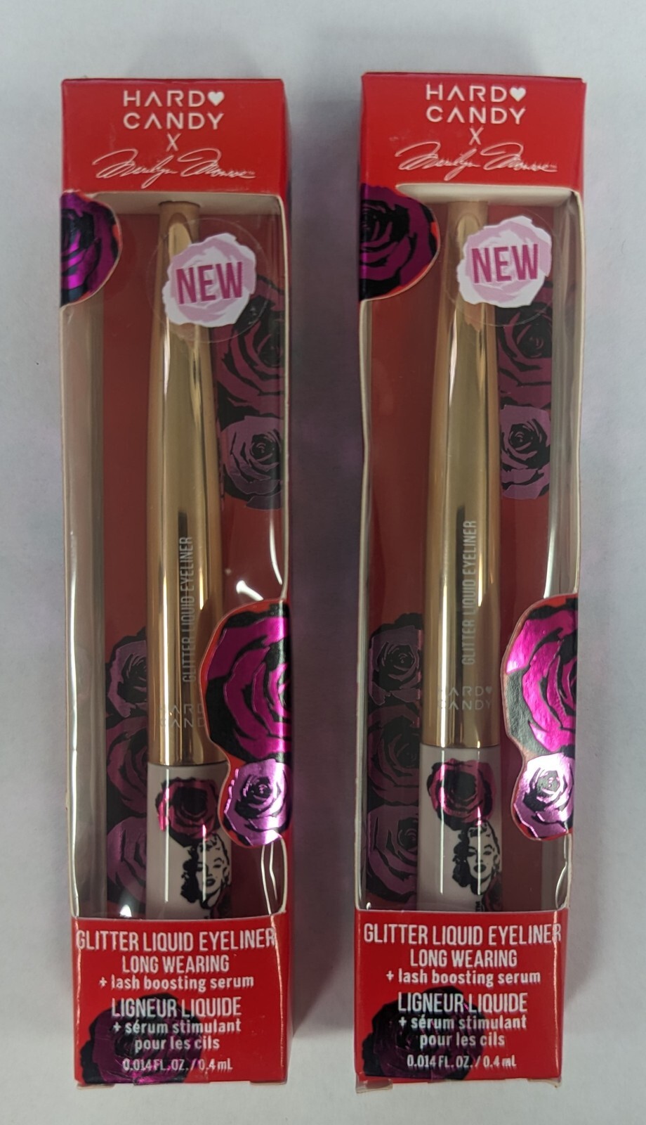 2 PACK  HARD CANDY X MARILYN MONROE GLITTER LIQUID EYELINER 1835 SPARKLING ROSES