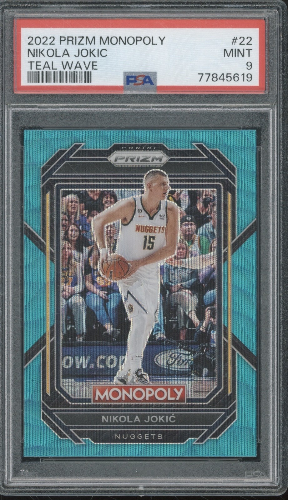 2022 Panini Prizm Monopoly Teal Wave #22 Nikola Jokić Mint PSA 9