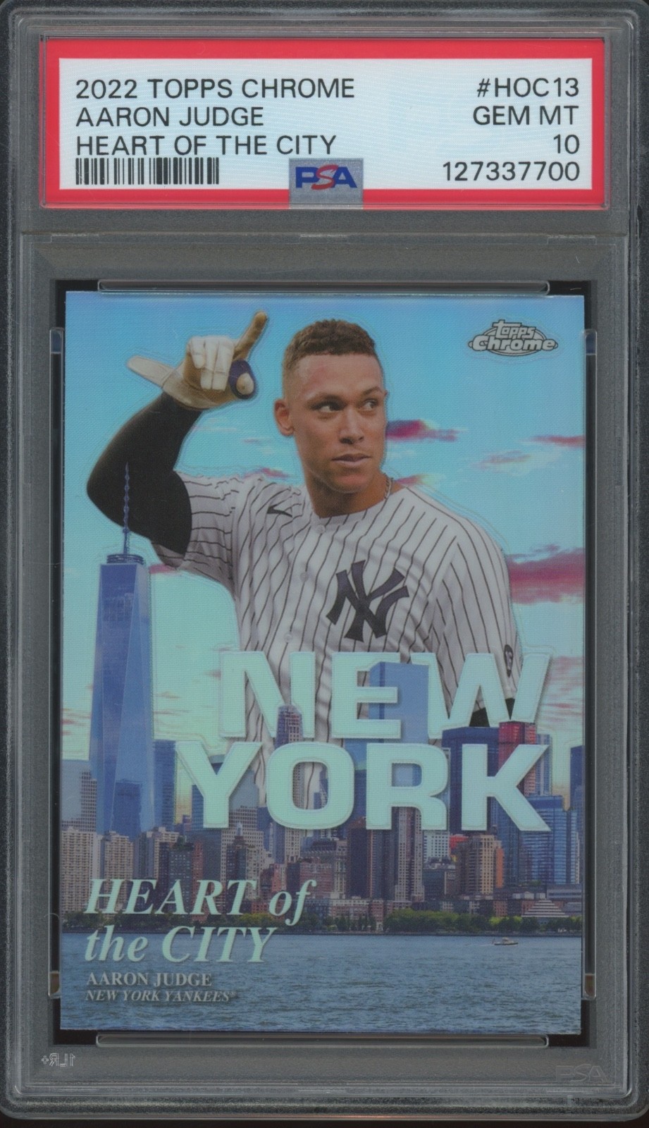 2022 Topps Chrome Heart Of The City #HOC13 Aaron Judge Gem Mint PSA 10